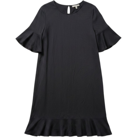 Anthropologie Dresses & Skirts - Anthropologie Gray Ruffle Hem T-Shirt Swing Dress Soft Modal Travel XL